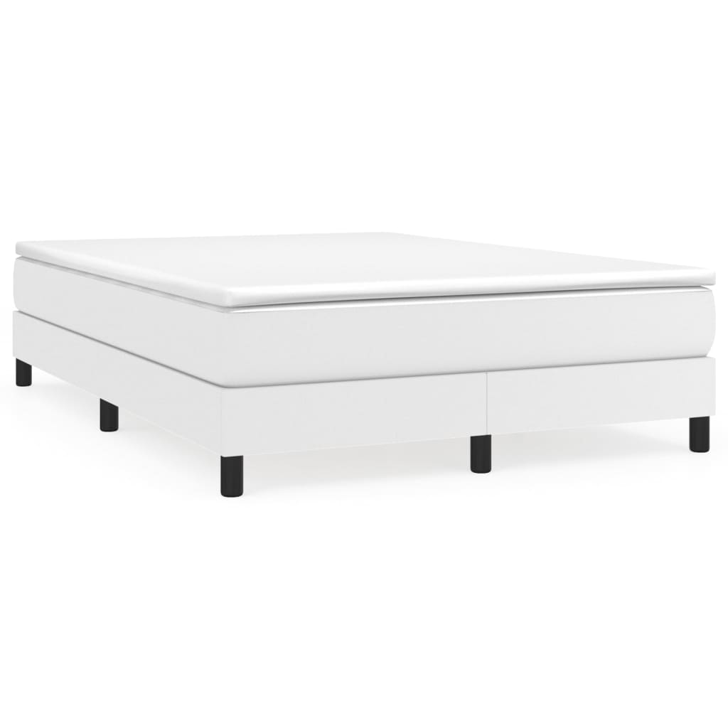 vidaXL Boxspring met matras kunstleer wit 140x190 cm