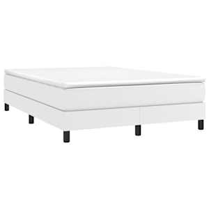 Box spring postel s matrací bílá 140 x 190 cm umělá kůže - obrázek 3