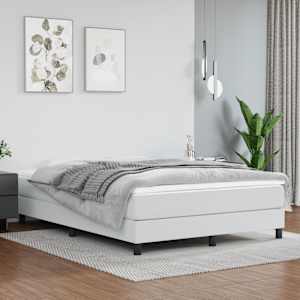 Box spring postel s matrací bílá 140 x 190 cm umělá kůže - obrázek 1