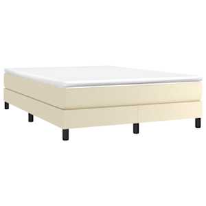 Box spring postel s matrací krémová 140x190 cm umělá kůže - obrázek 3