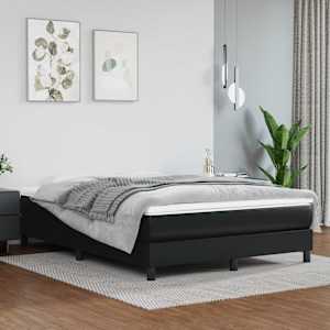 Box spring postel s matrací černá 140x200 cm umělá kůže - obrázek 1