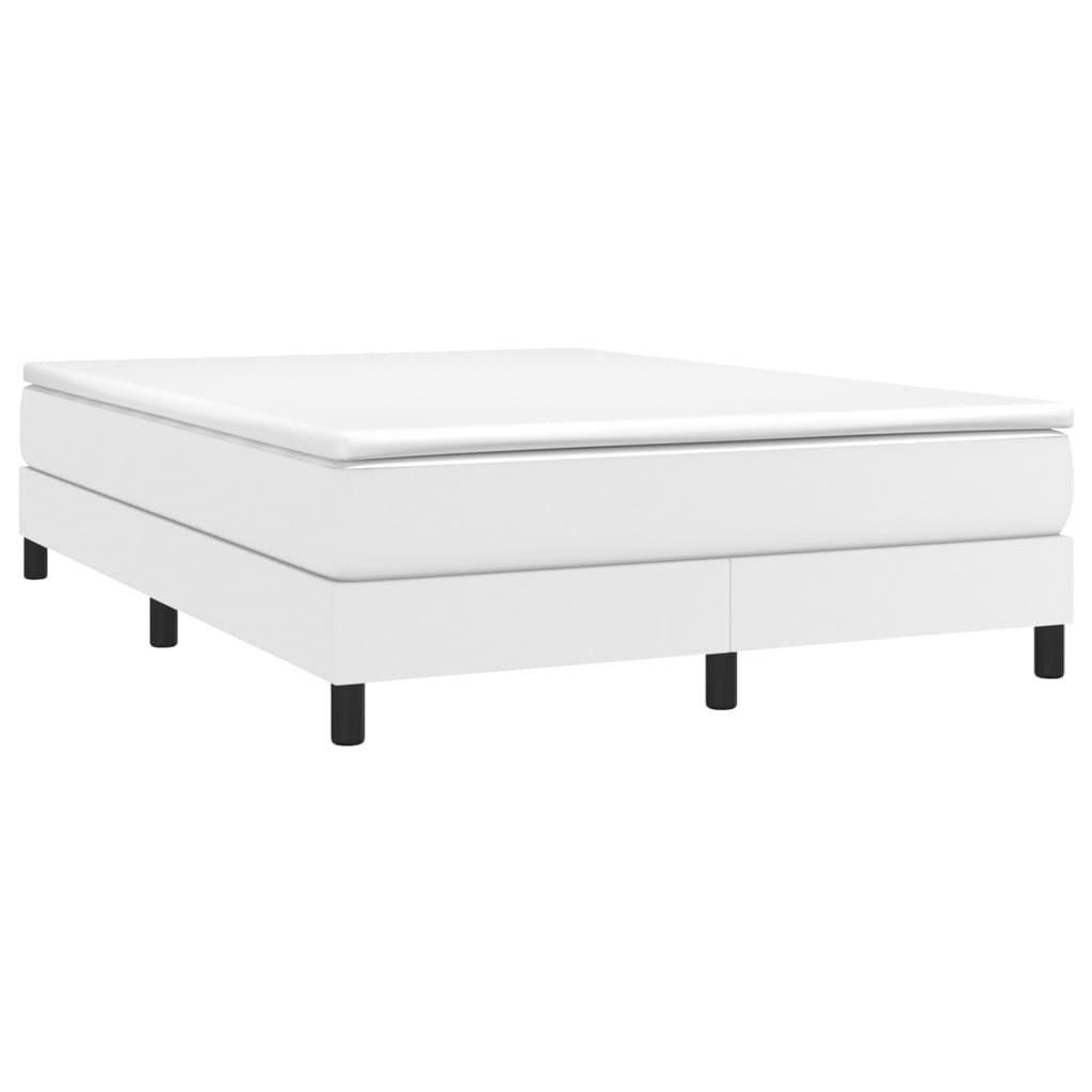 vidaXL Boxspring met matras kunstleer wit 140x200 cm afbeelding