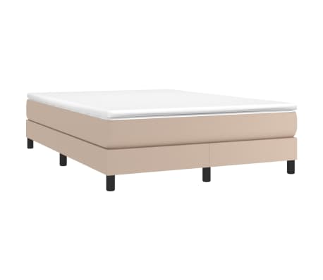 vidaXL Sommier &agrave; lattes de lit avec matelas Cappuccino 140x200 cm