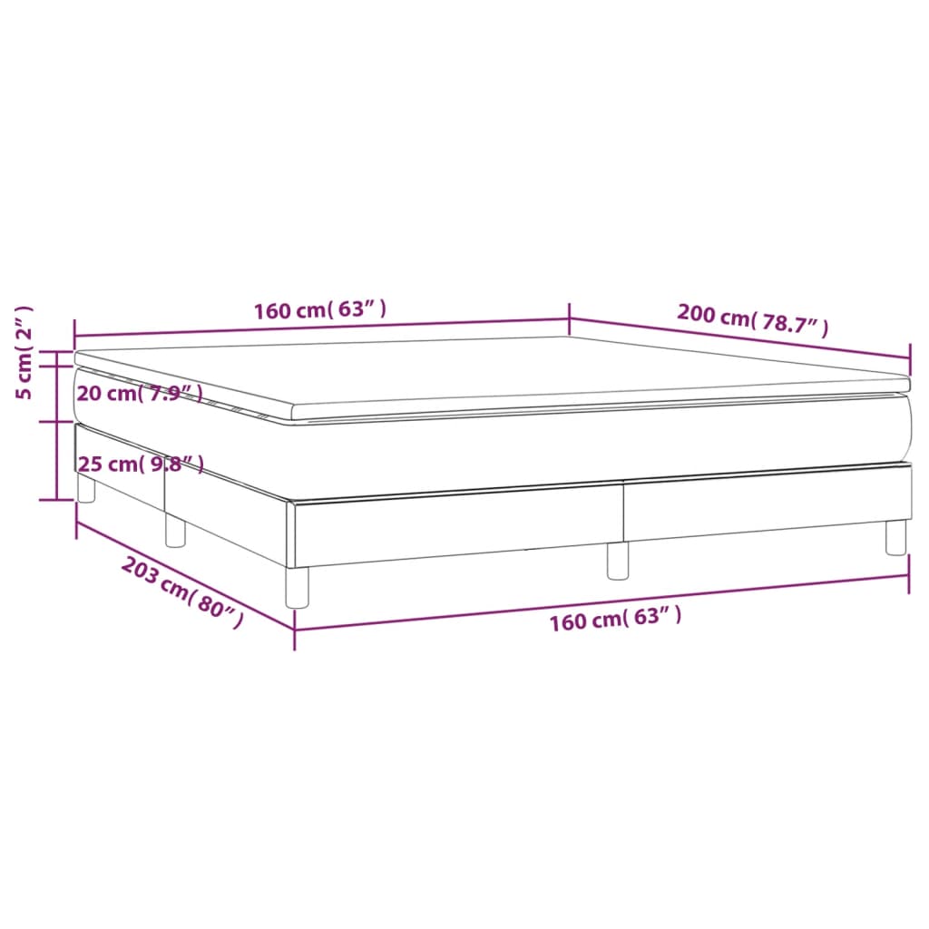 Box spring postel s matrací bílá 160x200 cm umělá kůže