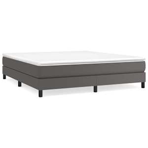 Box spring postel s matrací šedá 160x200 cm umělá kůže - obrázek 2