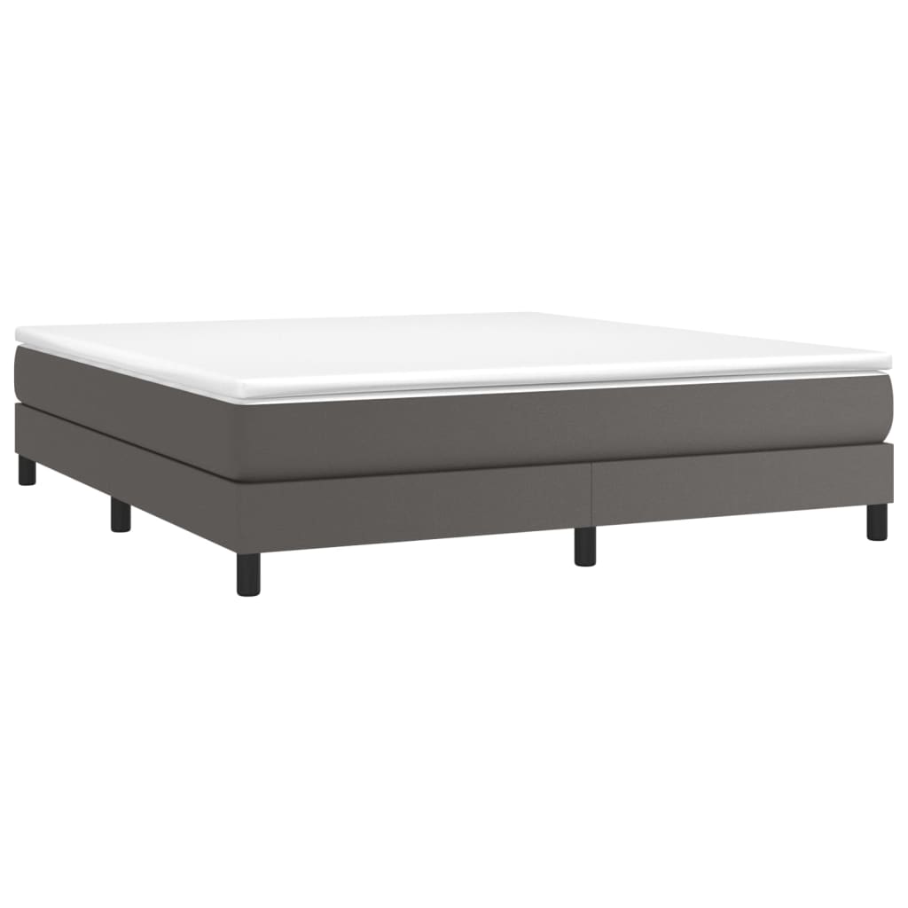 Box spring postel s matrací šedá 160x200 cm umělá kůže