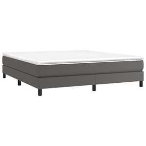 Box spring postel s matrací šedá 160x200 cm umělá kůže - obrázek 3