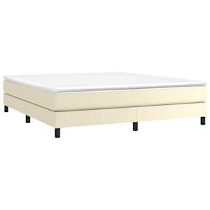Box spring postel s matrací krémová 180x200 cm umělá kůže - obrázek 3