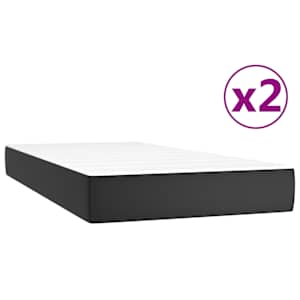 Box spring postel s matrací černá 200x200 cm umělá kůže - obrázek 5
