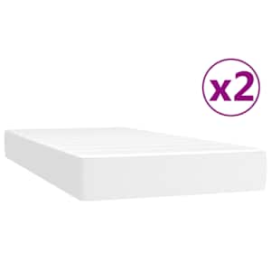 Box spring postel s matrací bílá 200x200 cm umělá kůže - obrázek 5