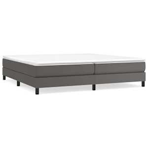 Box spring postel s matrací šedá 200x200 cm umělá kůže - obrázek 2