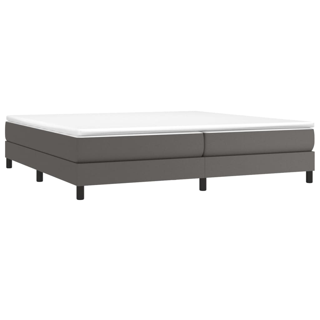 vidaXL Boxspring met matras kunstleer grijs 200x200 cm afbeelding