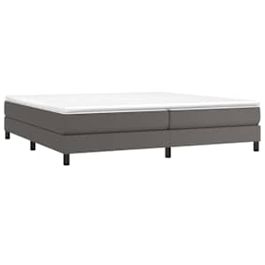 Box spring postel s matrací šedá 200x200 cm umělá kůže - obrázek 3