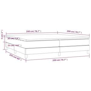 Box spring postel s matrací šedá 200x200 cm umělá kůže - obrázek 10