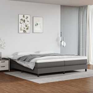 Box spring postel s matrací šedá 200x200 cm umělá kůže - obrázek 1