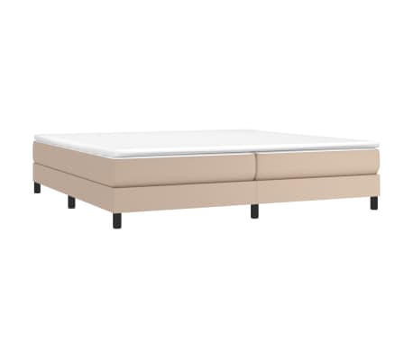vidaXL Box spring postel s matrac&iacute; cappuccino 200 x 200 cm uměl&aacute; kůže