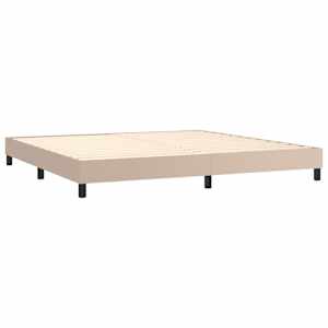 Box spring postel s matrací cappuccino 200 x 200 cm umělá kůže - obrázek 4