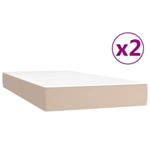 Box spring postel s matrací cappuccino 200 x 200 cm umělá kůže - obrázek 5