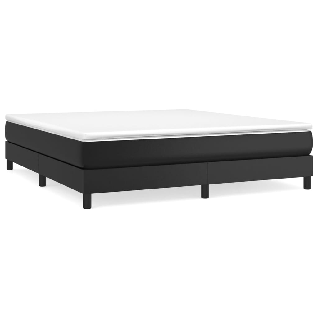 VidaXL Sommier à Lattes De Lit Et Matelas Noir 193x203 Cm Similicuir