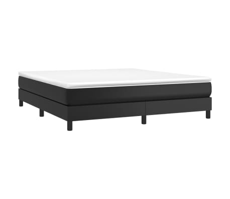 vidaXL Sommier à lattes de lit et matelas noir 183x213 cm similicuir