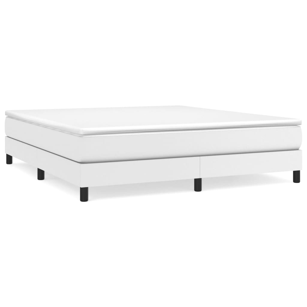 VidaXL Sommier à Lattes De Lit Et Matelas Blanc 183x213 Cm Similicuir