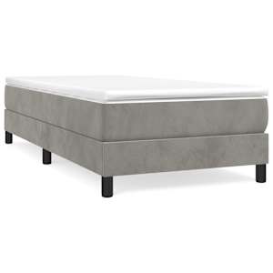 Box spring postel s matrací světle šedá 80 x 200 cm samet - obrázek 2