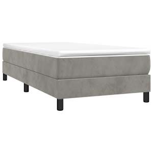 Box spring postel s matrací světle šedá 80 x 200 cm samet - obrázek 3