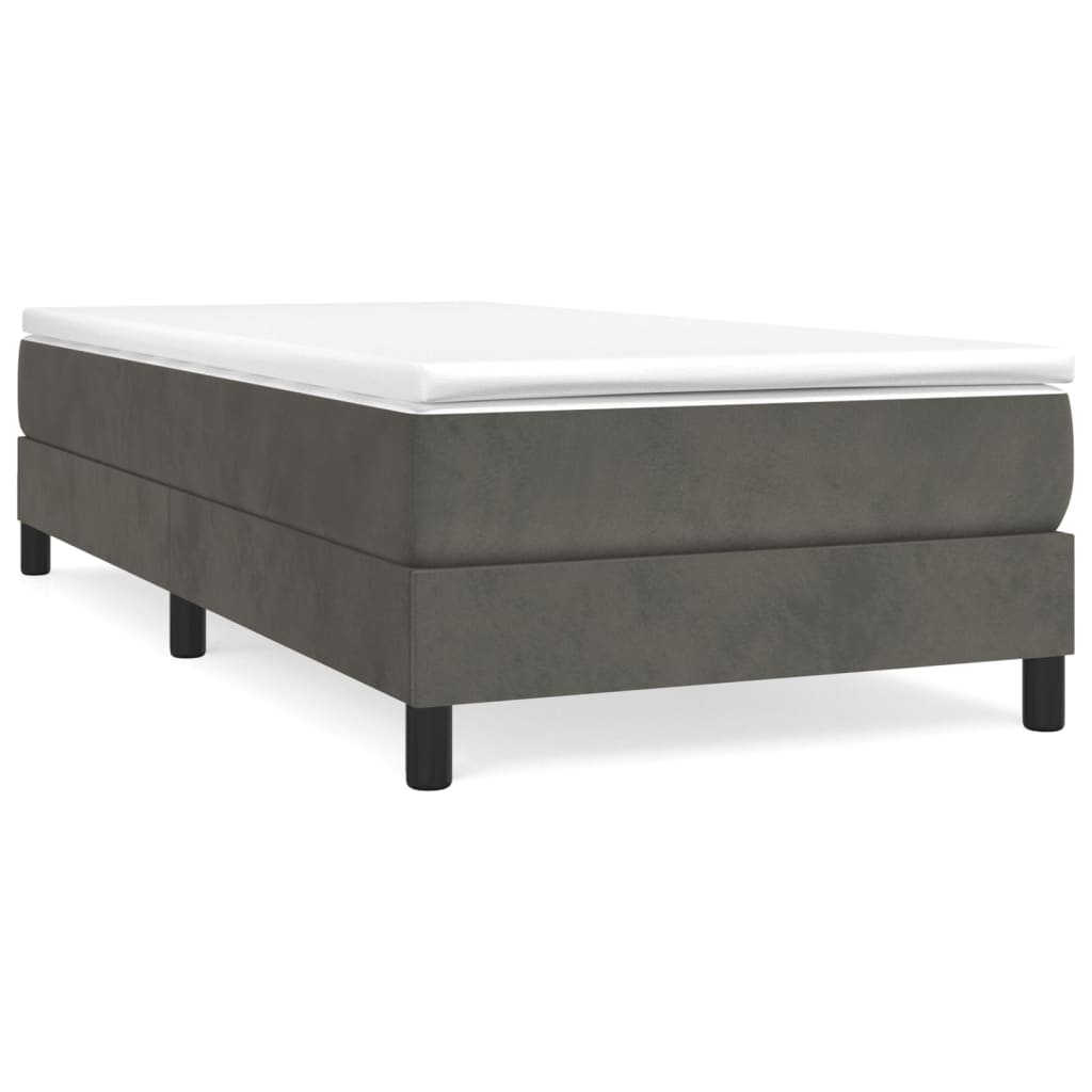 Thumbnail - vidaXL Boxspringbett mit Matratze Dunkelgrau 80x200 cm Samt