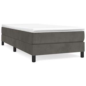 Box spring postel s matrací tmavě šedá 80 x 200 cm samet - obrázek 2