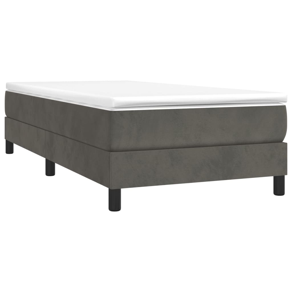 Thumbnail - vidaXL Boxspringbett mit Matratze Dunkelgrau 80x200 cm Samt