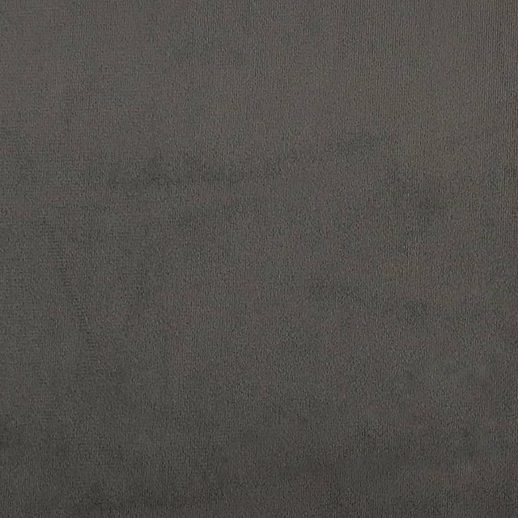 Pat box spring cu saltea, gri închis, 80x200 cm, catifea