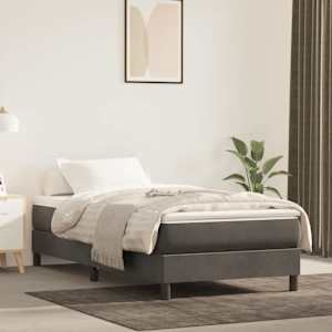 Box spring postel s matrací tmavě šedá 80 x 200 cm samet - obrázek 1