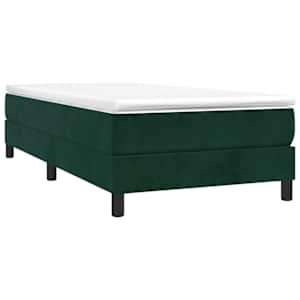 Box spring postel s matrací tmavě zelená 80 x 200 cm samet - obrázek 3