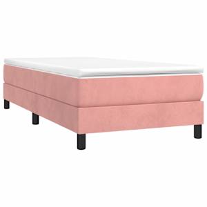 Box spring postel s matrací růžová 80 x 200 cm samet - obrázek 3