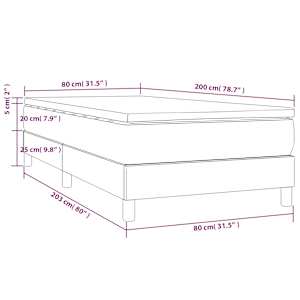 Box spring postel s matrací růžová 80 x 200 cm samet - obrázek 10