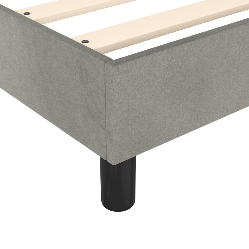 Box spring krevet s madracem svjetlosivi 90x190 cm baršunasti