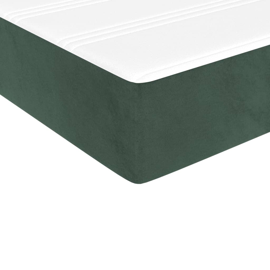 Box spring postel s matrací tmavě zelená 90x190 cm samet