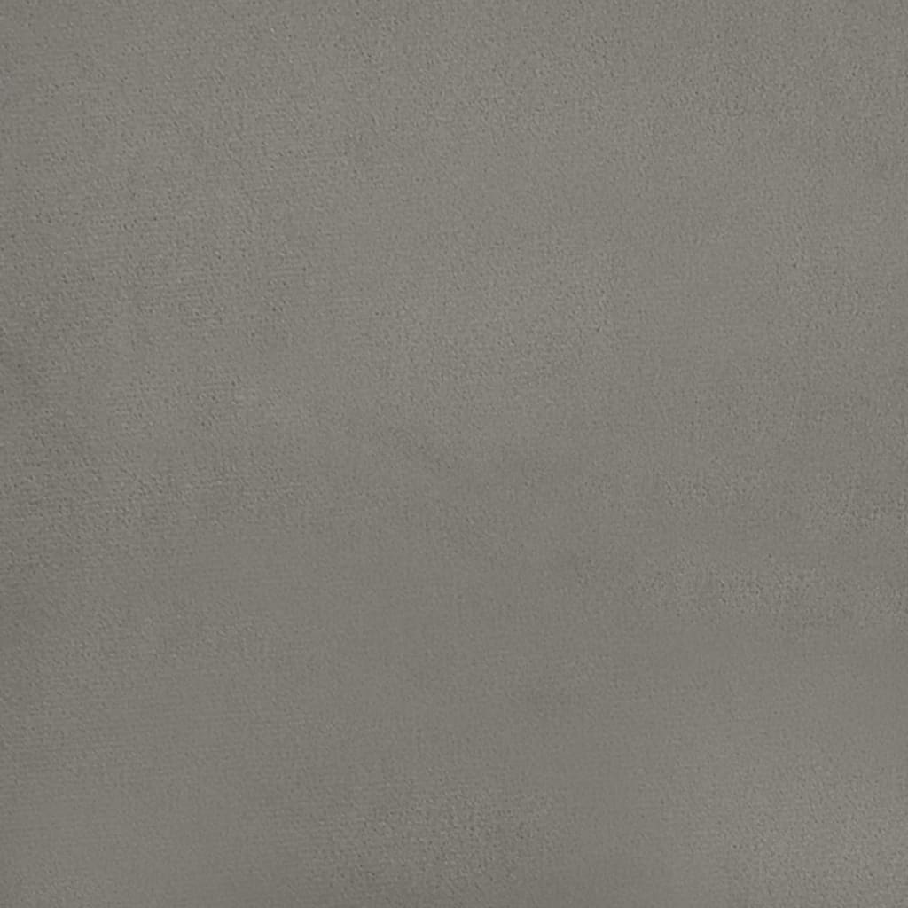 Pat box spring cu saltea, gri deschis, 90x200 cm, catifea