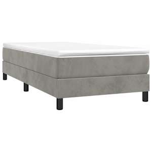 Box spring postel s matrací světle šedá 100x200 cm samet - obrázek 3