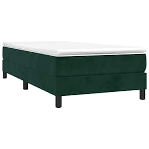 Box spring postel s matrací tmavě zelená 100x200 cm samet - obrázek 3