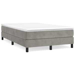 Box spring postel s matrací světle šedá 120 x 200 cm samet - obrázek 2
