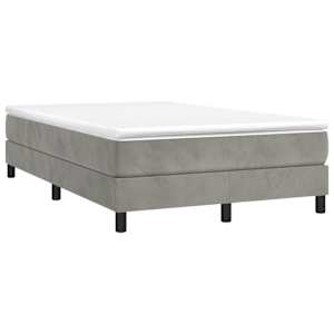 Box spring postel s matrací světle šedá 120 x 200 cm samet - obrázek 3
