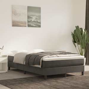 Box spring postel s matrací tmavě šedá 120 x 200 cm samet - obrázek 1