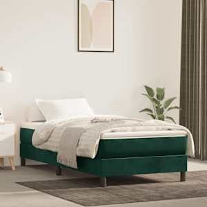 Box spring postel s matrací tmavě zelená 120 x 200 cm samet - obrázek 1