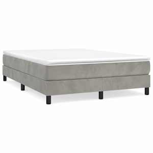 Box spring postel s matrací světle šedá 140x190 cm samet - obrázek 2
