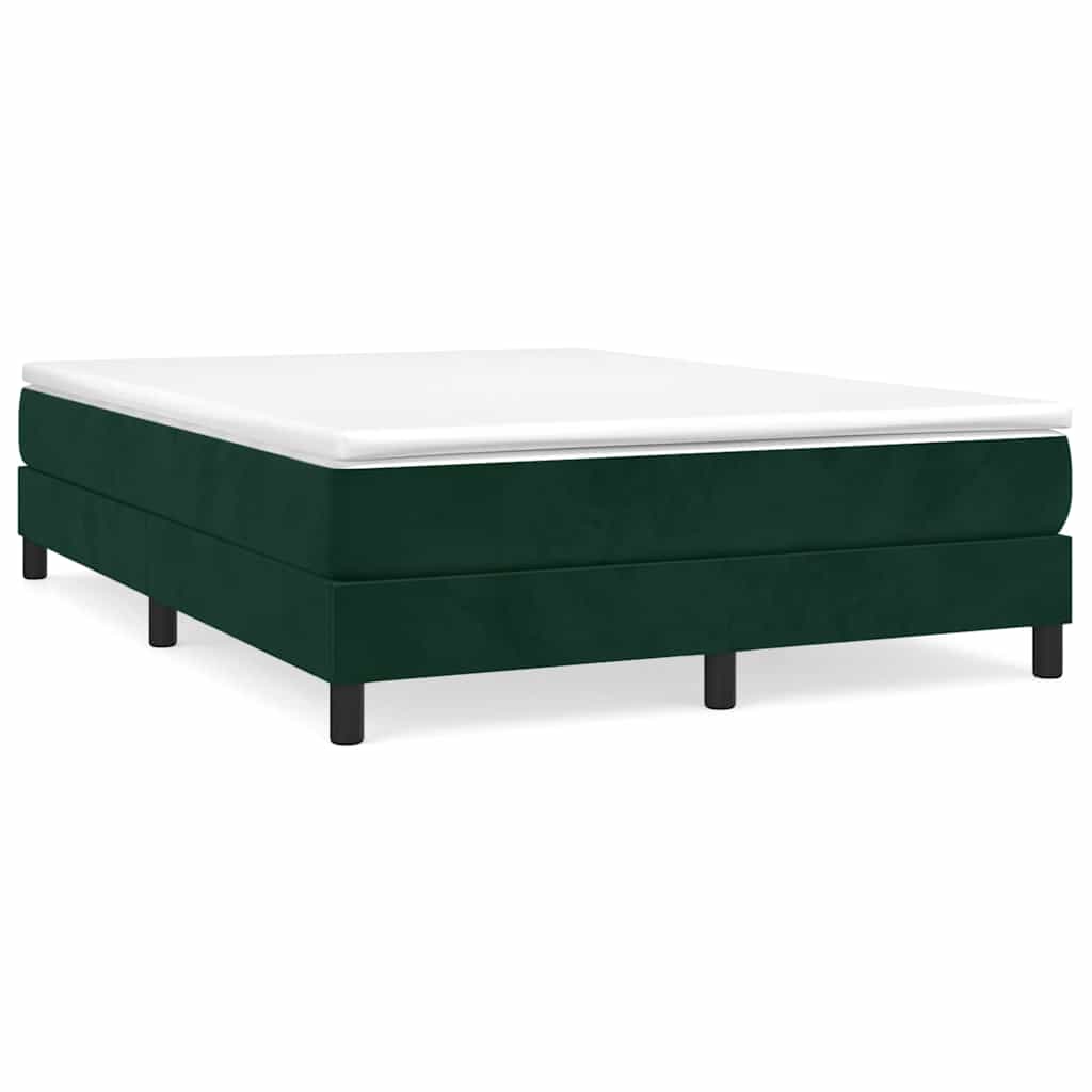 vidaXL Boxspring met matras fluweel donkergroen 140x190 cm groen, foto 3