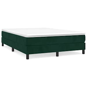 Box spring postel s matrací tmavě zelená 140x190 cm samet - obrázek 2