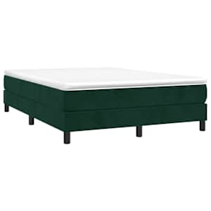 Box spring postel s matrací tmavě zelená 140x190 cm samet - obrázek 3
