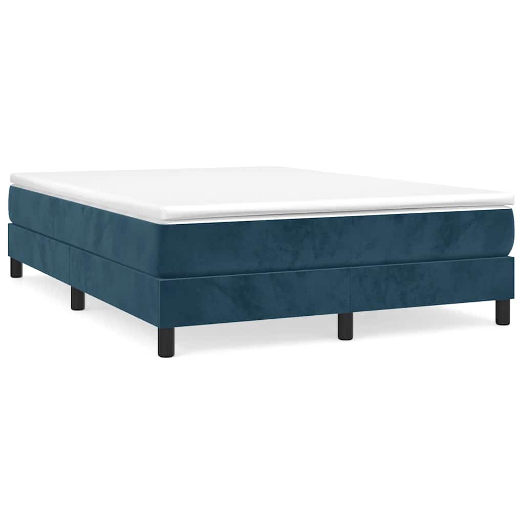 Thumbnail - vidaXL Boxspringbett mit Matratze Dunkelblau 140x190 cm Samt