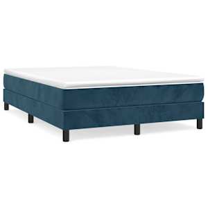 Box spring postel s matrací tmavě modrá 140x190 cm samet - obrázek 2